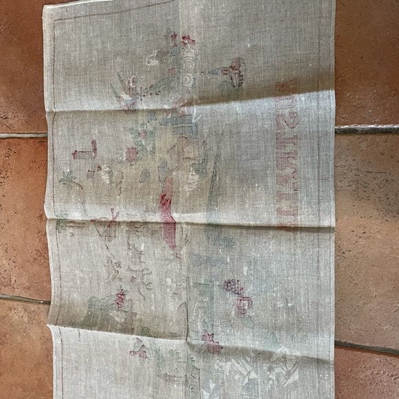 Hermes Auth designed by Hermes Vtg linen map of Australia measures 29 x 19 - Picture 4 of 12